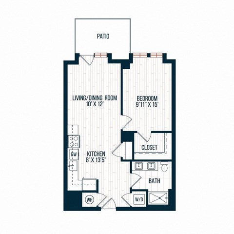Capitol Rose Luxury Apartments in Washington, DC A17 Floor Plan